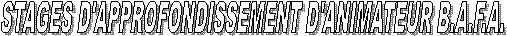 STAGES D'APPROFONDISSEMENT D'ANIMATEUR B.A.F.A.