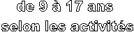 de 9  17 ans 
selon les activits
